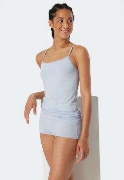 Schiesser Spaghetti Top 2-pack Organic Cotton Dark Blue/light Blue - 95/5 Organic -Uni Style Shop spaghetti top 2er pack organic cotton dunkelblau hellblau 95 5 organic 178020 909 front