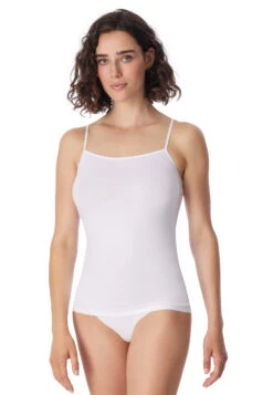 Schiesser Spaghetti Top 2-pack Organic Cotton White - 95/5 -Uni Style Shop spaghetti top 2er pack organic cotton weiss 95 5 174388 100 detail2