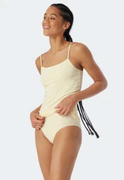 Schiesser Spaghetti Top 2-pack Organic Cotton White/sand - 95/5 Organic -Uni Style Shop spaghetti top 2er pack organic cotton weiss sand 95 5 organic 178020 910 front