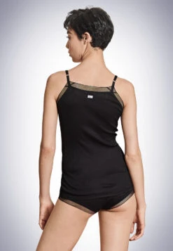 Schiesser Spaghetti Top Black - Revival Camilla 8 Schiesser Spaghetti Top Black - Revival Camilla -Uni Style Shop spaghettitop schwarz revival camilla 169400 000 back