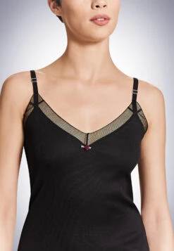 Schiesser Spaghetti Top Black - Revival Camilla 7 Schiesser Spaghetti Top Black - Revival Camilla -Uni Style Shop spaghettitop schwarz revival camilla 169400 000 detail3