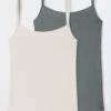 Schiesser Spaghetti Strap Tops 2-pack Sand/jade - Modal Essentials