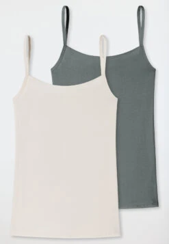 Schiesser Spaghetti Strap Tops 2-pack Sand/jade - Modal Essentials