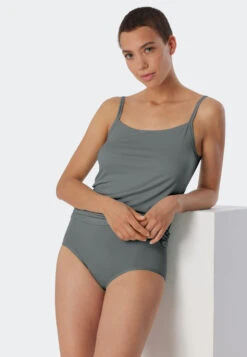 Schiesser Spaghetti Strap Tops 2-pack Sand/jade - Modal Essentials -Uni Style Shop spaghettitops 2er pack sand jade modal essentials 179223 908 front