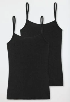 Schiesser Spaghetti Strap Tops 2-pack Black - Modal Essentials