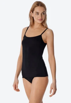 Schiesser Spaghetti Strap Tops 2-pack Black - Modal Essentials -Uni Style Shop spaghettitops 2er pack schwarz modal essentials 162895 000 detail2