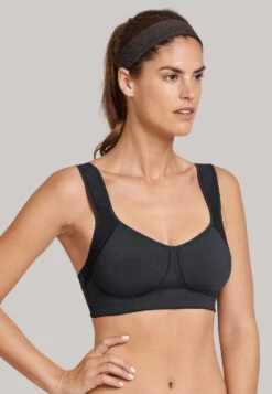 Schiesser Sports Bra Molded Cups Wire-free High Support Black - Active -Uni Style Shop sport bh gemodelte cups buegellos high support schwarz active 161899 000 detail2