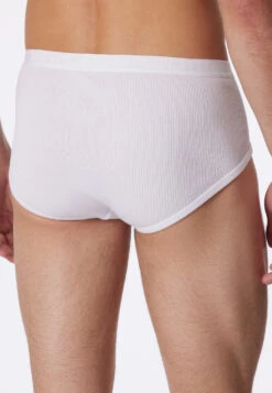 Schiesser White Sports Briefs With Double-rip Mesh - Original Classics -Uni Style Shop sportslip mit eingriff doppelripp weiss original classics 005044 100 back