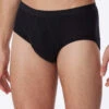 Schiesser Black Mesh Ribbed Sports Brief - Original Classics