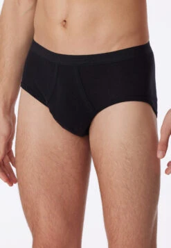 Schiesser Black Mesh Ribbed Sports Brief - Original Classics