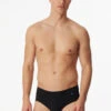 Schiesser Sports Briefs With Fly-front Black - Long Life Cotton