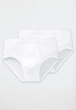 Schiesser Two-pack Sports Briefs With Fly, White, Double-ribbed - Original Classics -Uni Style Shop sportslips 2er pack mit eingriff doppelripp weiss original classics 005052 100 detail1
