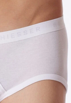 Schiesser Sport Briefs, 2-pack, With Fly, Fine Rib, White - Original Fine Rib -Uni Style Shop sportslips 2er pack mit eingriff feinripp weiss original feinripp 005136 100 detail2