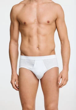 Schiesser 2-pack White Sports Briefs With A Fly - Essentials Feinripp