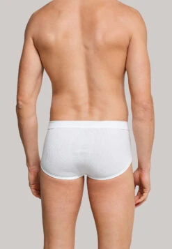 Schiesser 2-pack White Double Rib Sports Briefs With A Fly - Essential