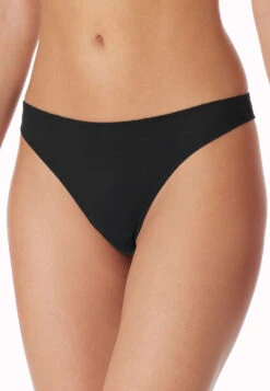 Schiesser Microfiber String Lace Black - Invisible Lace -Uni Style Shop string microfaser spitze schwarz invisible lace 161918 000 detail2