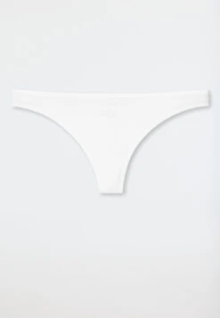Schiesser Thong Microfiber Lace White - Invisible Lace -Uni Style Shop string microfaser spitze weiss invisible lace 161918 100 detail1