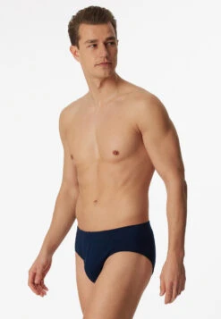 Schiesser Bikini 3-pack Organic Cotton Dark Blue - 95/5 -Uni Style Shop supermini 3er pack organic cotton dunkelblau 95 5 1 179572 803 front