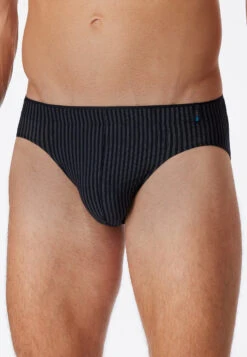 Schiesser Super Mini Brief Blue-black Striped - Long Life Soft -Uni Style Shop supermini blauschwarz gestreift long life soft 1 174645 001 detail2