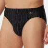 Schiesser Mini Briefs, Microfiber, Black Striped - Nachtschwärmer