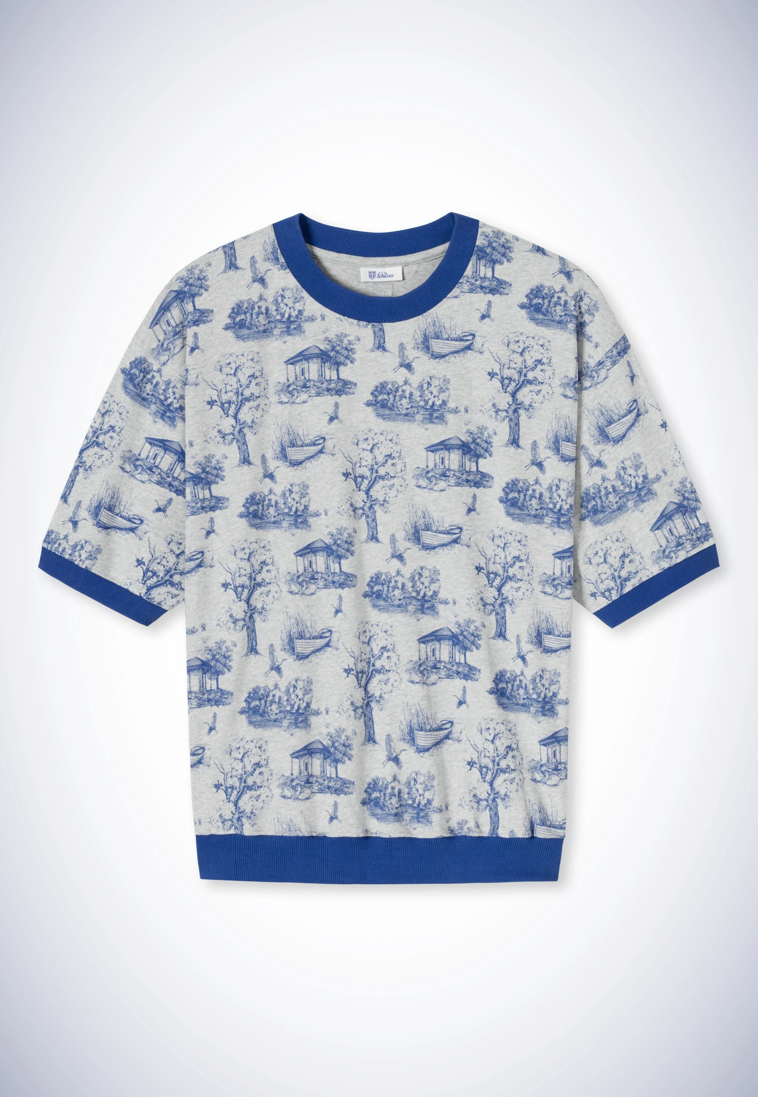 Schiesser Sweater Short-sleeved Indigo/heather Gray - Revival Merle 5 Schiesser Sweater Short-sleeved Indigo/heather Gray - Revival Merle - Image 5