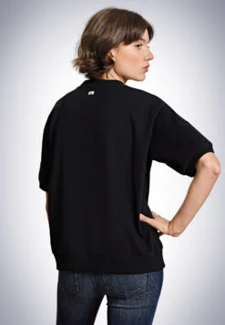 Schiesser Sweater Short-sleeved Black - Revival Merle -Uni Style Shop sweater kurzarm schwarz revival merle 174253 000 back