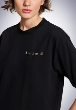 Schiesser Sweater Short-sleeved Black - Revival Merle -Uni Style Shop sweater kurzarm schwarz revival merle 174253 000 detail3