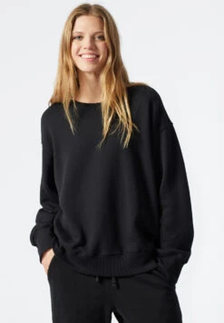 Schiesser Sweater Long-sleeve Black - Revival Lena -Uni Style Shop sweater langarm schwarz revival lena 2 178559 000 detail2