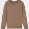 Schiesser Sweatshirt Long-sleeved Lyocell Cuffs Brown - Mix & Relax Lounge