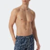 Schiesser Swim Shorts Dark Blue Patterned - Wave Nature