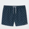 Schiesser Swim Trunks Woven Fabric Dark Blue Patterned - Marineland
