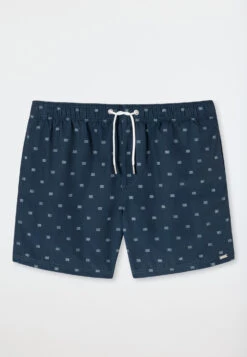 Schiesser Swim Trunks Woven Fabric Dark Blue Patterned - Marineland