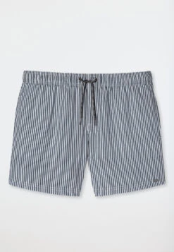 Schiesser Swim Trunks Woven Fabric Dark Blue Striped - Saltwater -Uni Style Shop swimshorts webware dunkelblau gestreift saltwater 179190 803 detail1
