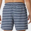 Schiesser Swim Trunks Woven Fabric Dark Blue-white Striped - Submerged