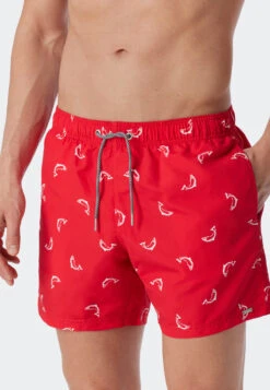 Schiesser Swim Trunks Woven Fabric Fish Patterned Red - Waterworld 6 Schiesser Swim Trunks Woven Fabric Fish Patterned Red - Waterworld -Uni Style Shop swimshorts webware fische rot gemustert waterworld 179195 500 detail2