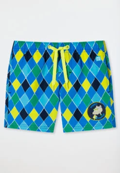 Schiesser Swim Shorts Woven Fabric Recycled SPF40+ Ethnic Rat Multicolored - Rat Henry