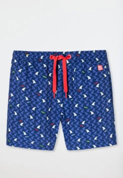 Schiesser Swim Shorts Woven Fabric Recycled SPF40+ Shark Fish Multicolor - Rat Henry