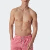 Schiesser Swim Trunks Woven Fabric Red Striped - Saltwater
