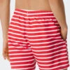 Schiesser Swim Trunks Woven Fabric Red And White Striped - Submerged