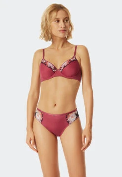 Schiesser Tai Panty Sustainable Microfiber Lace Berry - Summer Floral Lace -Uni Style Shop tai slip nachhaltige microfaser spitze beere summer floral lace 176881 512 front