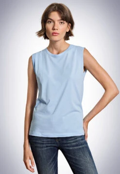 Schiesser Tank Top Light Blue - Revival Carla -Uni Style Shop tank top hellblau revival carla 174244 805 detail2