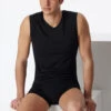 Schiesser Black Tank Top - Long Life Cotton