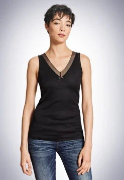 Schiesser Tank Top Black - Revival Camilla