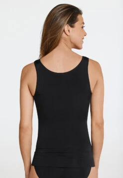 Schiesser Black Tank Top - Seamless Light -Uni Style Shop tank top schwarz seamless light 144189 000 back