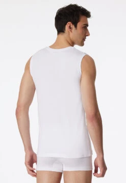 Schiesser White Tank Top - Long Life Cotton 7 Schiesser White Tank Top - Long Life Cotton -Uni Style Shop tank top weiss long life cotton 1 145139 100 back