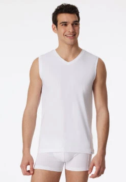 Schiesser White Tank Top - Long Life Cotton