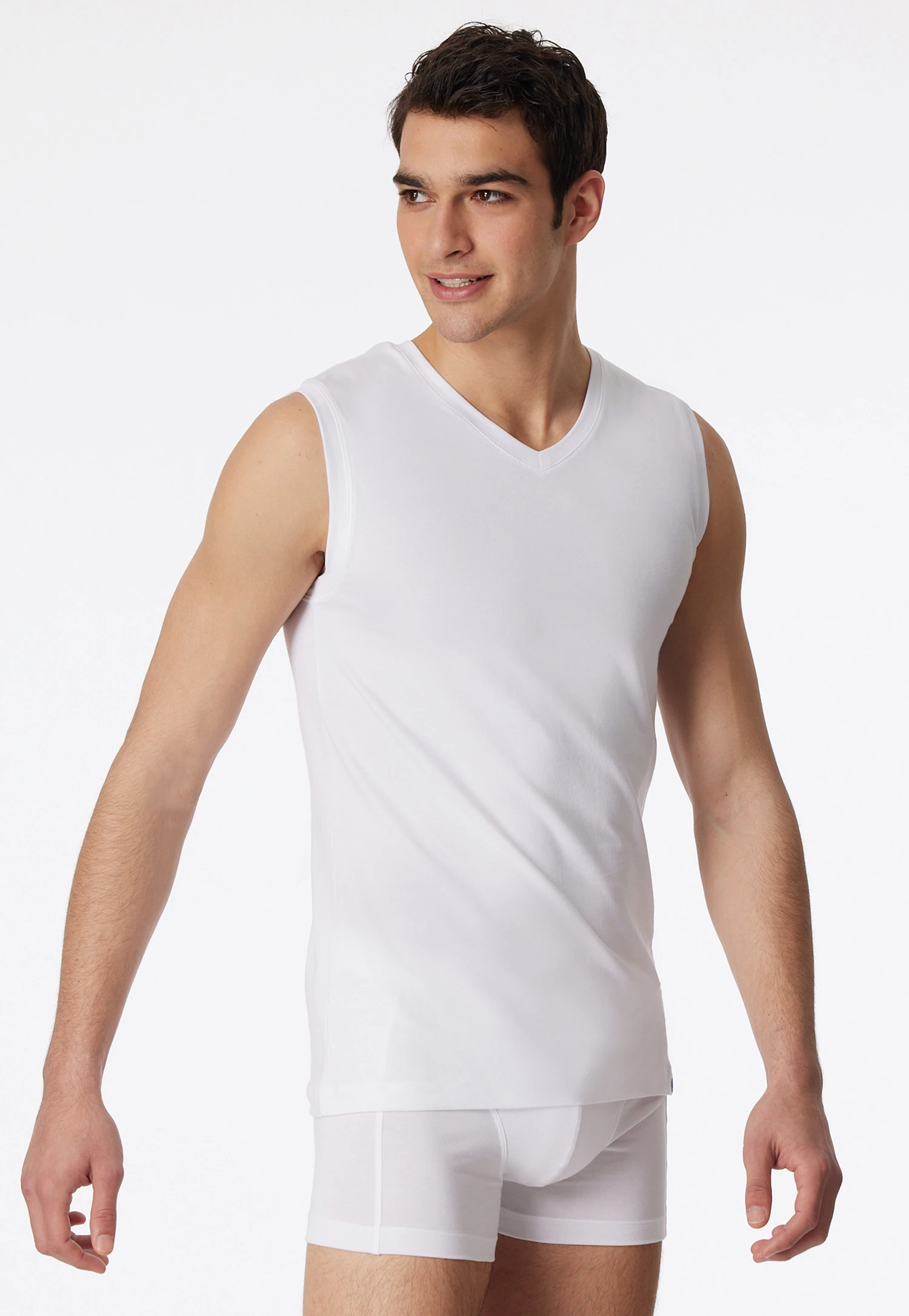 Schiesser White Tank Top - Long Life Cotton 2 Schiesser White Tank Top - Long Life Cotton - Image 2