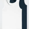 Schiesser Tank Tops 2-pack Organic Cotton Dark Blue/white - 95/5