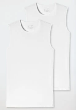 Schiesser Tank Tops 2-pack Organic Cotton Round Neck White - 95/5