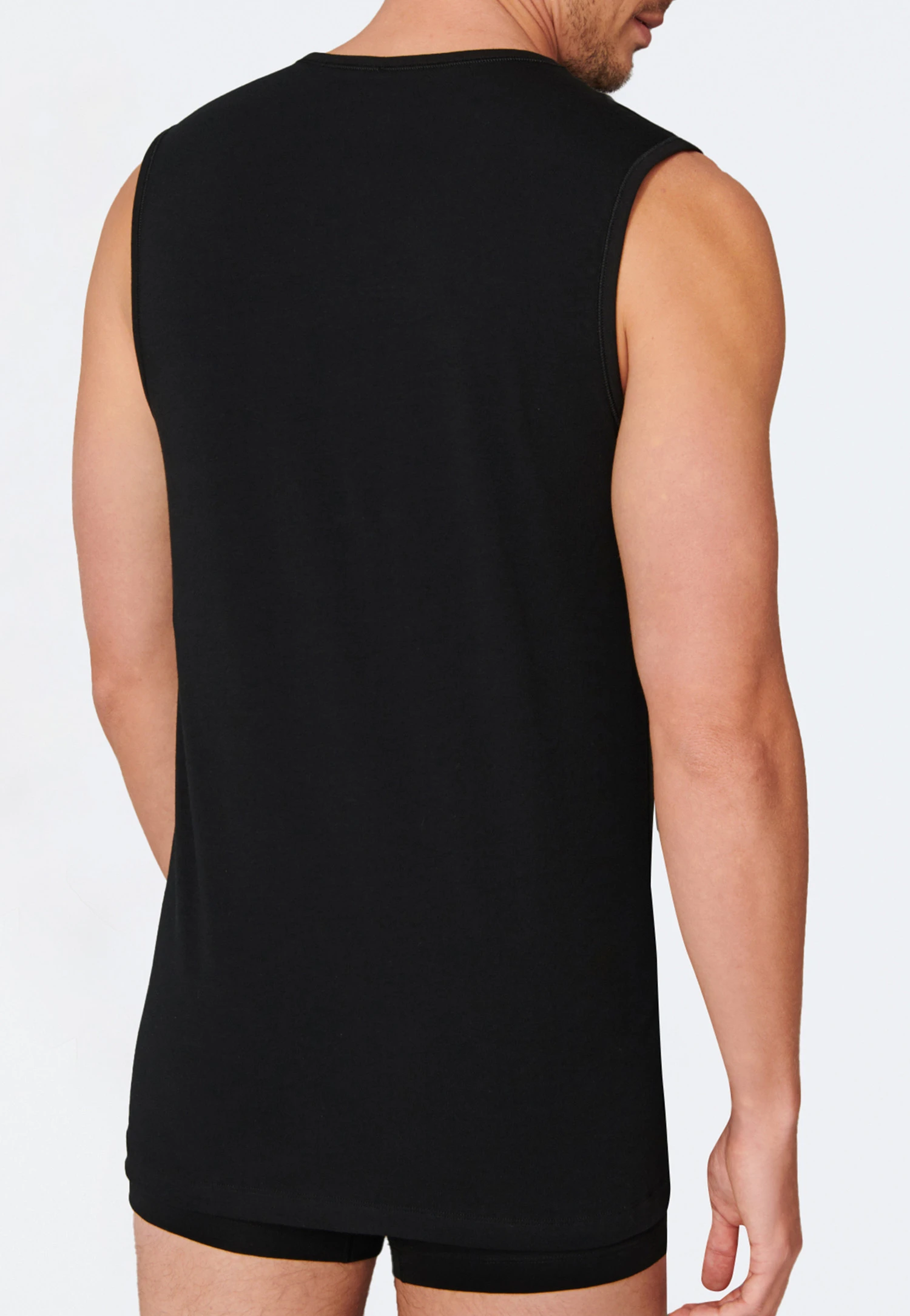 Schiesser Tank Tops 2-pack Organic Cotton V-neck Black - 95/5 2 Schiesser Tank Tops 2-pack Organic Cotton V-neck Black - 95/5 - Image 2